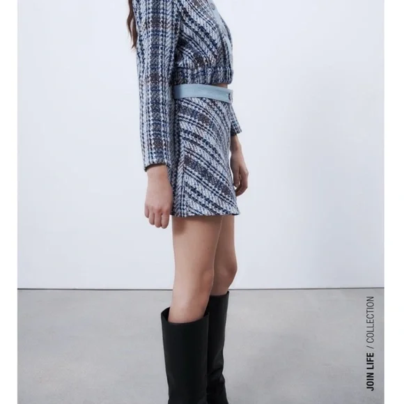ZARA 💙 Tweed Top & Skirt Set - Picture 6 of 16